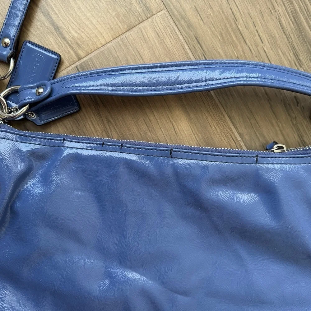 COACH F23401 Periwinkle Daisy Liquid Gloss Pocket Hobo Bag